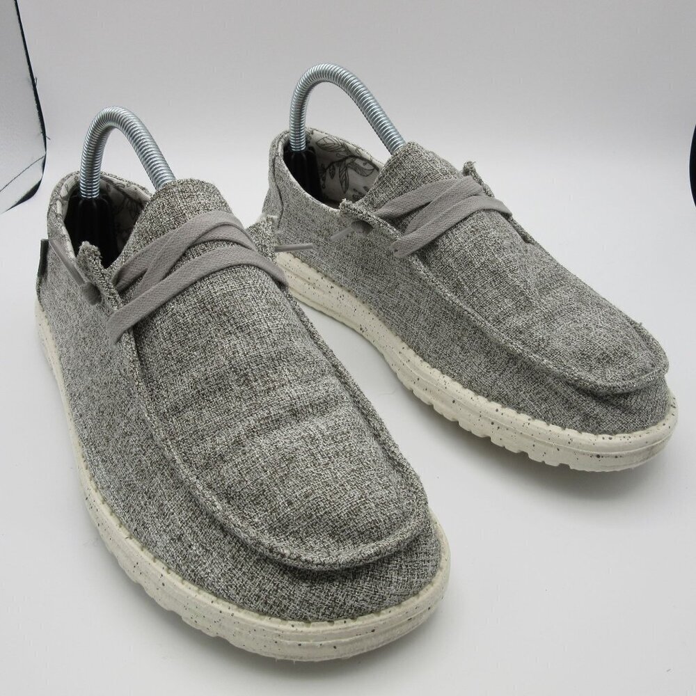 Hey Dude Wendy Linen Loafers Womens 10 Iron Gray Slip On Shoes Comfort